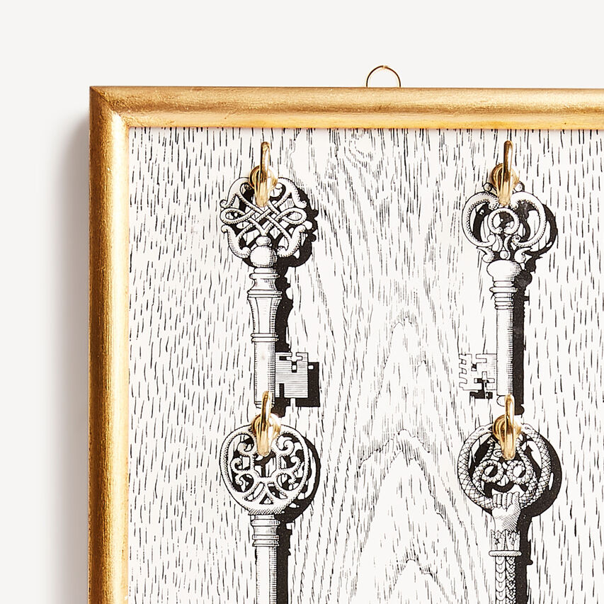 FORNASETTI Panel Portachiavi White/Black C49X001FOR21BIA