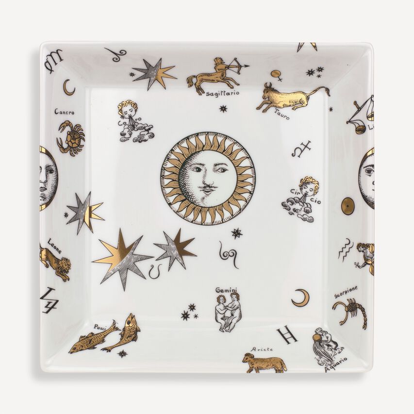 FORNASETTI Square Vide-poche Astronomici White/Black/Gold P64Z300FOR22ORO