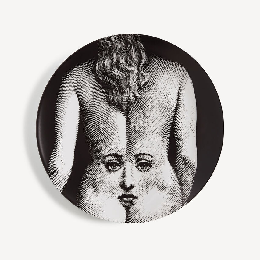 FORNASETTI Wall plate Tema e Variazioni n.300 White/Black PTV300XFOR21BIA