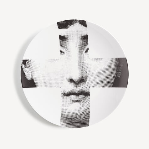 FORNASETTI Wall plate Tema e Variazioni n.151 White/Black PTV151XFOR21BIA