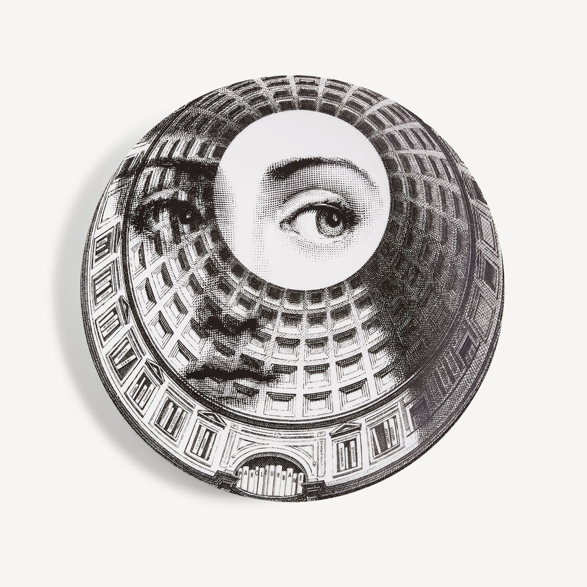 FORNASETTI Wall plate Tema e Variazioni n.380 White/Black PTV380XFOR21BIA