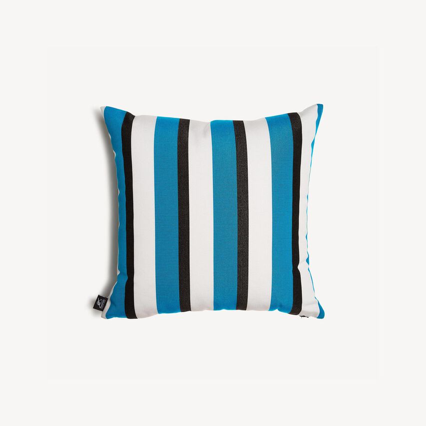 FORNASETTI Outdoor cushion Rigato Turquoise/White/Black PILL395E40FOR22TUR