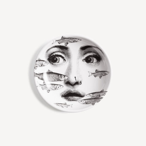 FORNASETTI Ashtray Tema e Variazioni n.392 White/Black P23X392FOR21BIA