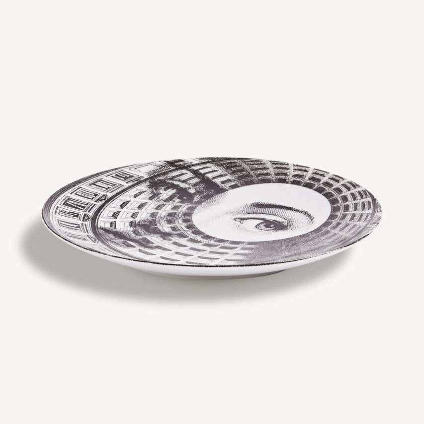 FORNASETTI Wall plate Tema e Variazioni n.380 White/Black PTV380XFOR21BIA