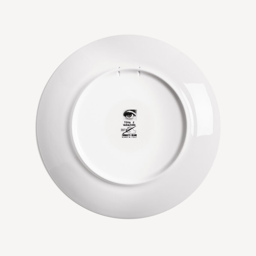 FORNASETTI Wall Plate Tema e Variazioni n.397 White/Black PTV397XFOR21BIA