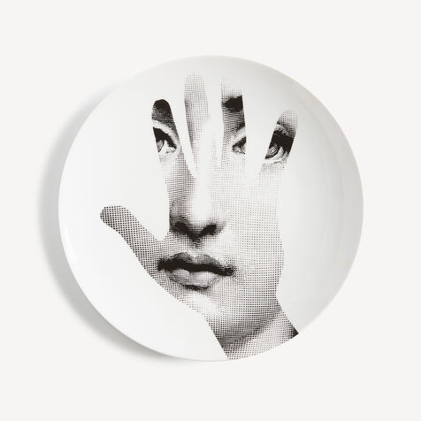 FORNASETTI Wall plate Tema e Variazioni n.15 White/Black PTV015XFOR21BIA