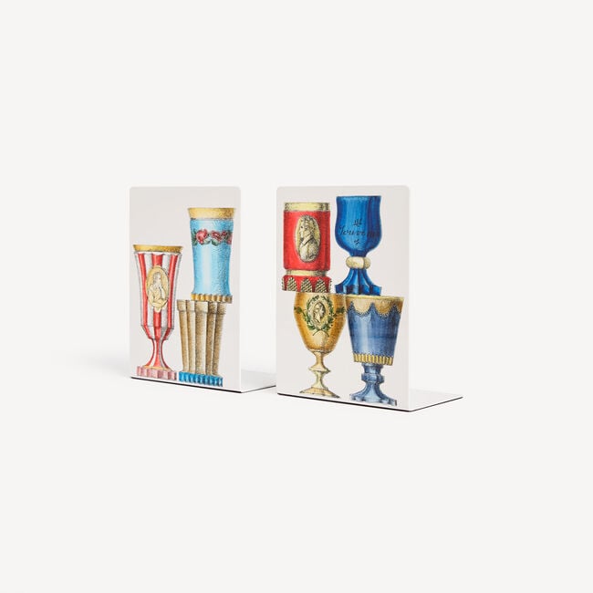 Shop Fornasetti Bookends Bicchieri Di Boemia In Multicolour