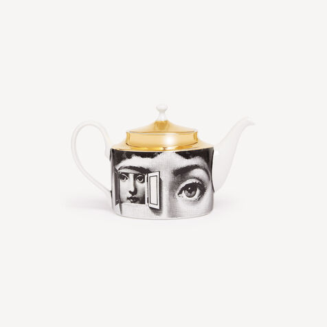 FORNASETTI Teapot Tema e Variazioni White/Black/Gold P22Z345FOR21ORO