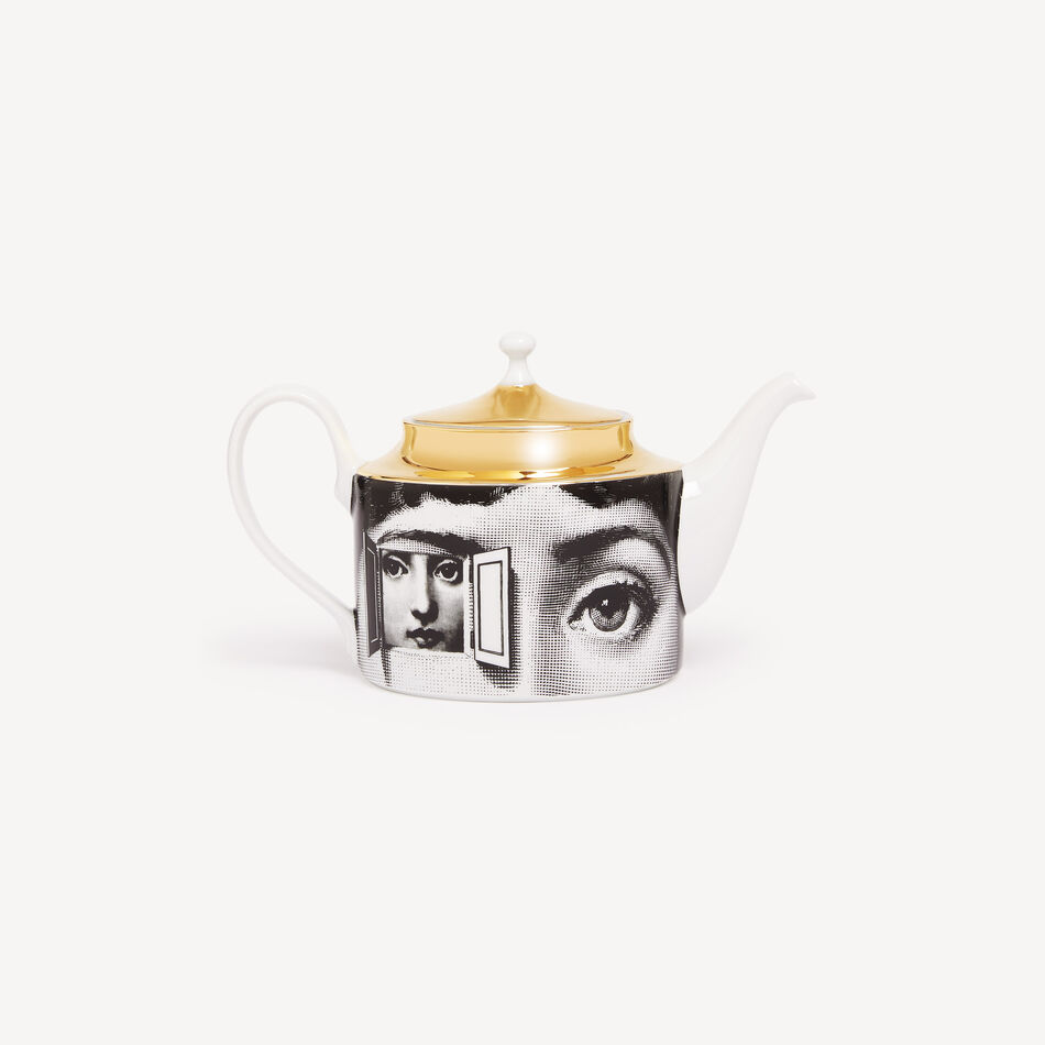 FORNASETTI Teapot Tema e Variazioni White/Black/Gold P22Z345FOR21ORO