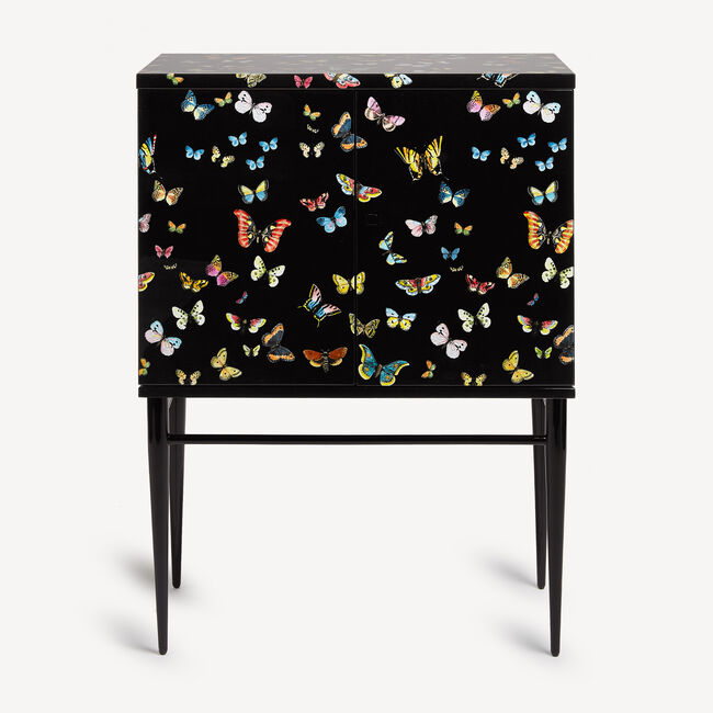 Fornasetti Raised Small Sideboard Farfalle In Multicolour