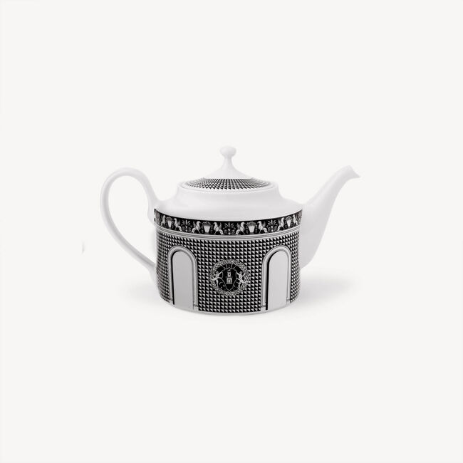 Fornasetti Teapot Facciata Quattrocentesca In White/black