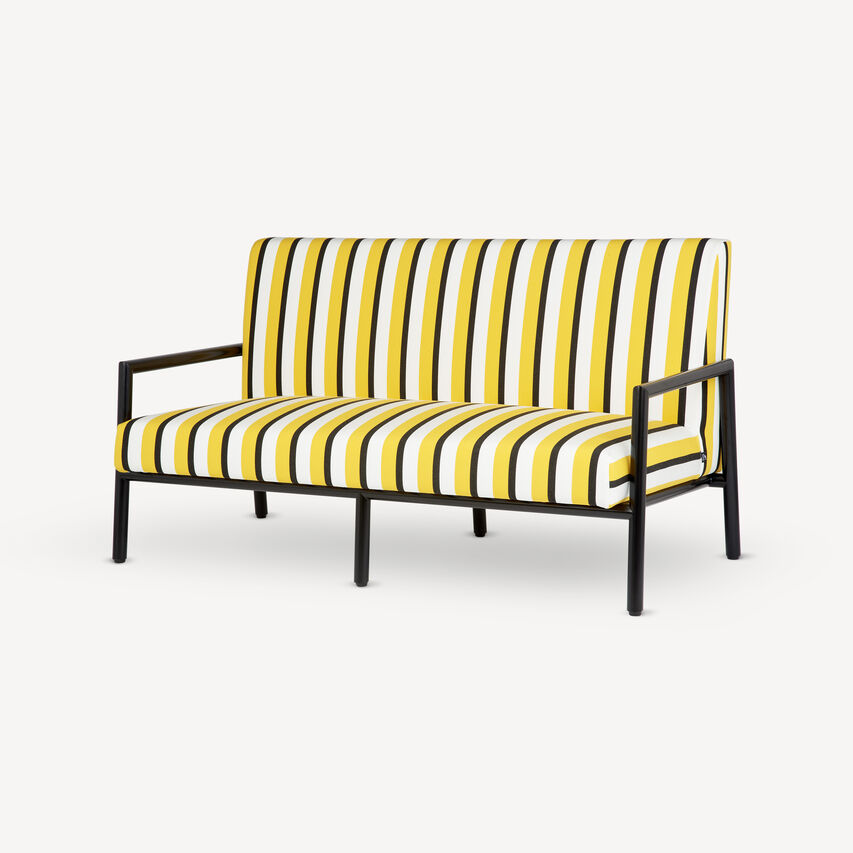 FORNASETTI Outdoor Sofa Rigato Yellow/White/Black DIV396MNEFOR22GIA
