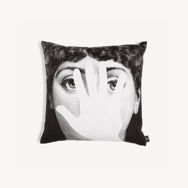 Shop Fornasetti Cushion Mano In White/black