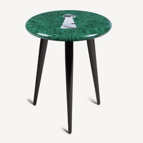 FORNASETTI Stool Serratura su Malachite Green/White/Black M29Y104FOR23VER