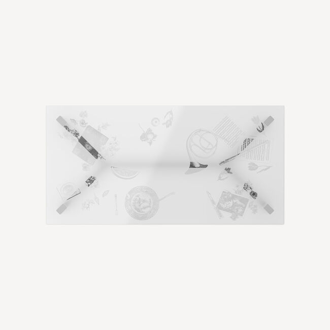 Shop Fornasetti Rectangular Table Oggetti Sparsi In White