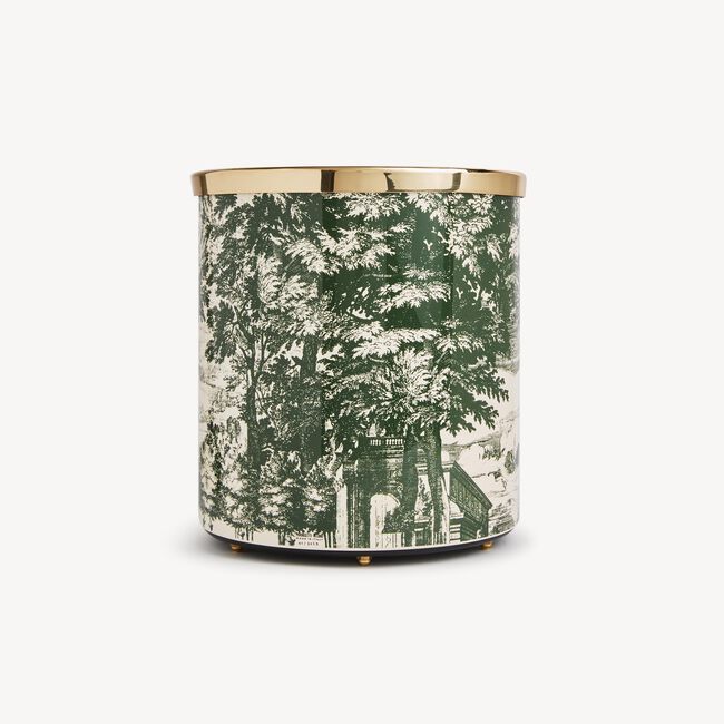 Shop Fornasetti Paper Basket Giardino Settecentesco In Green/ivory