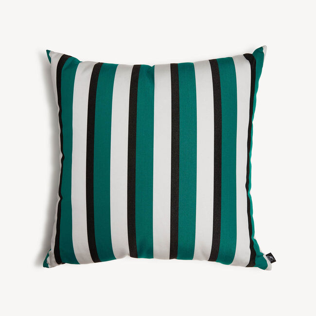 Fornasetti Outdoor Cushion Rigato In Green/white/black