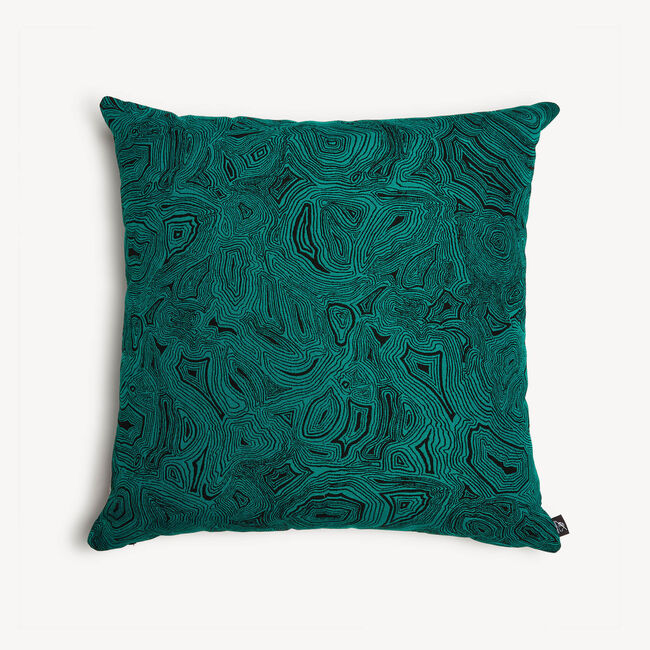 Fornasetti Outdoor Cushion Malachite In Green/black