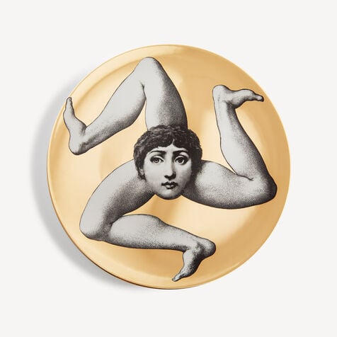 FORNASETTI Wall plate Tema e Variazioni n.186 White/Black/Gold PTVZ186FOR21ORO