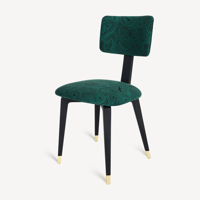 Shop Fornasetti Upholstered Chair Malachite In Green/black