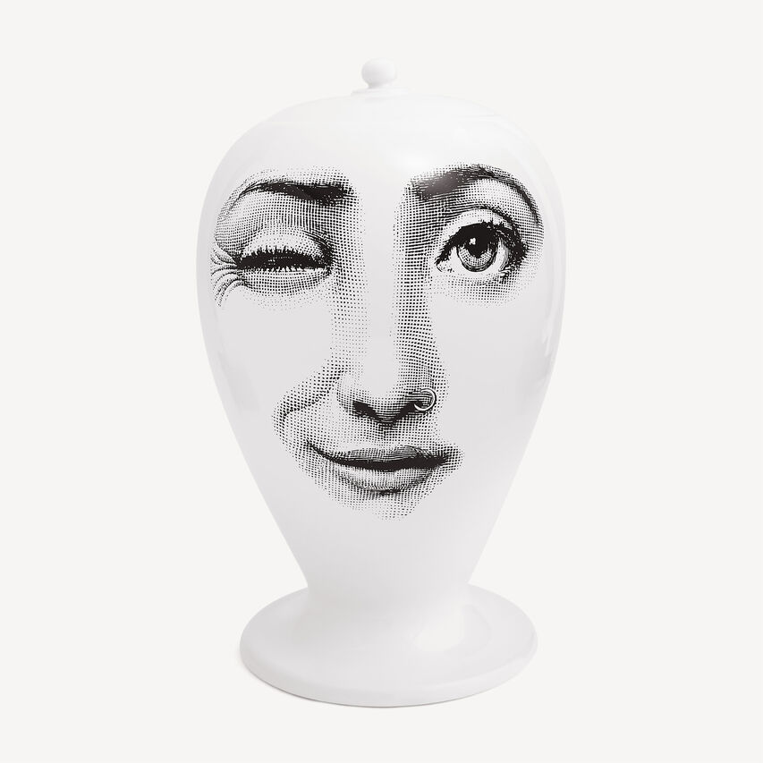 FORNASETTI Vase Piercing White/Black FOR10538FOR21BIA