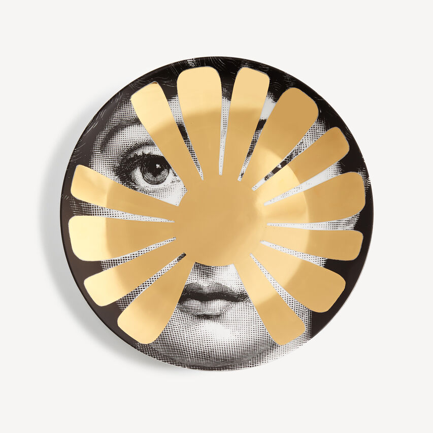 FORNASETTI Wall plate Tema e Variazioni n.37 White/Black/Gold PTVZ037FOR21ORO