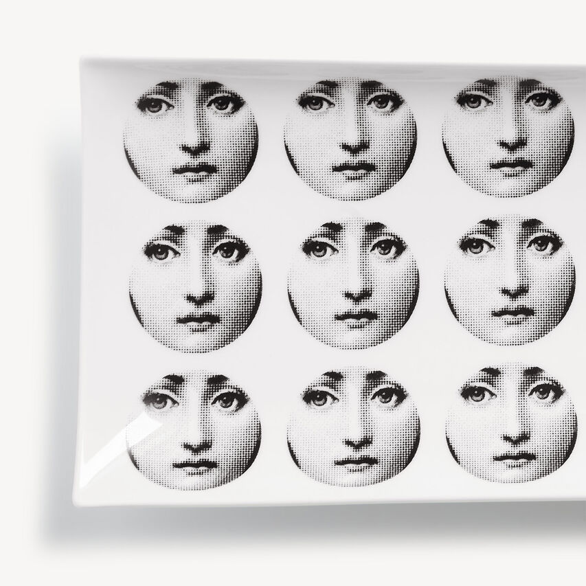 FORNASETTI Rectangular tray Tema e Variazioni n.197 White/Black P42X197FOR23BIA