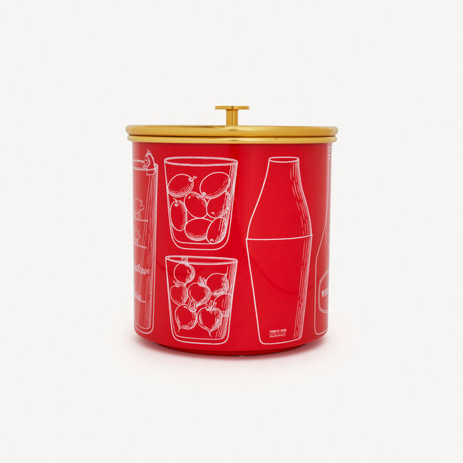 Shop Fornasetti Ice Bucket Ricette Cocktail In Red/white