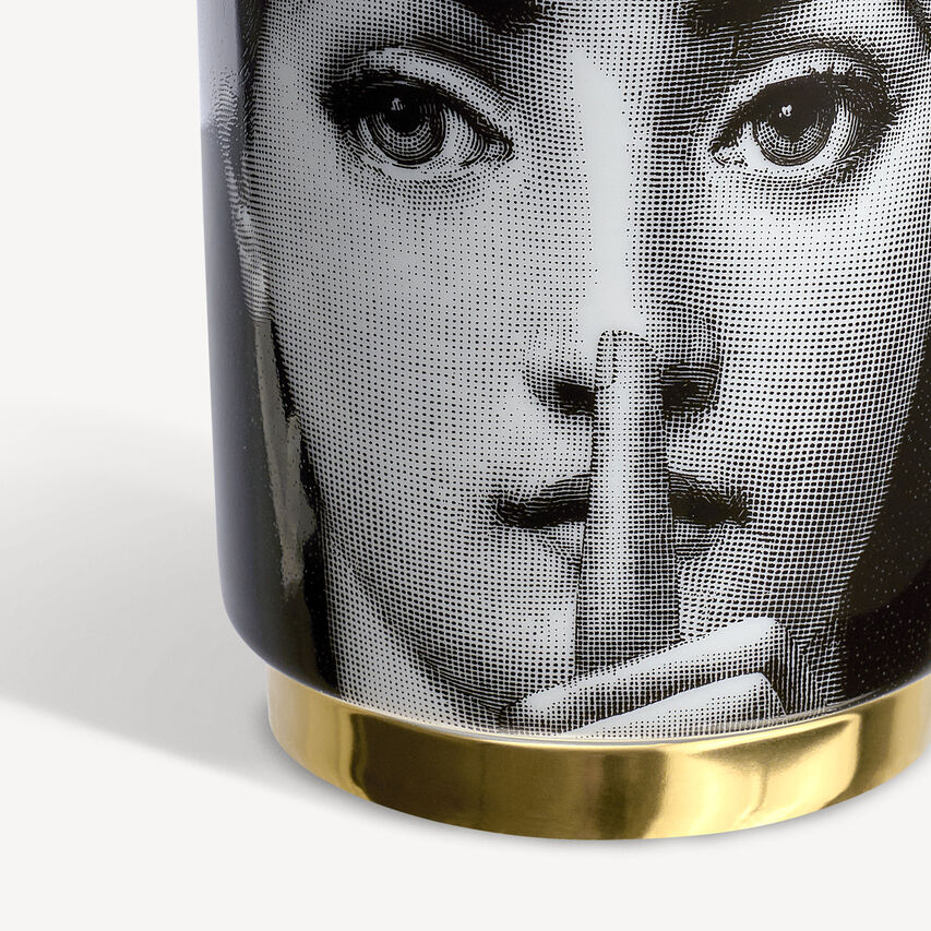 FORNASETTI Scented candle Silenzio - Fragrance Immaginazione White/Black/Gold FPXS334FOR25BIA