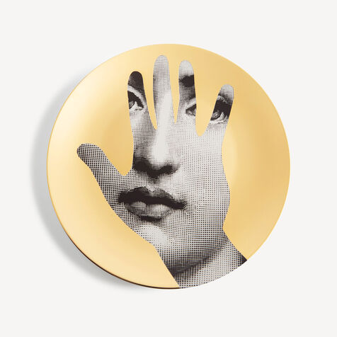 FORNASETTI Wall plate Tema e Variazioni n.15 White/Black/Gold PTVZ015FOR21ORO