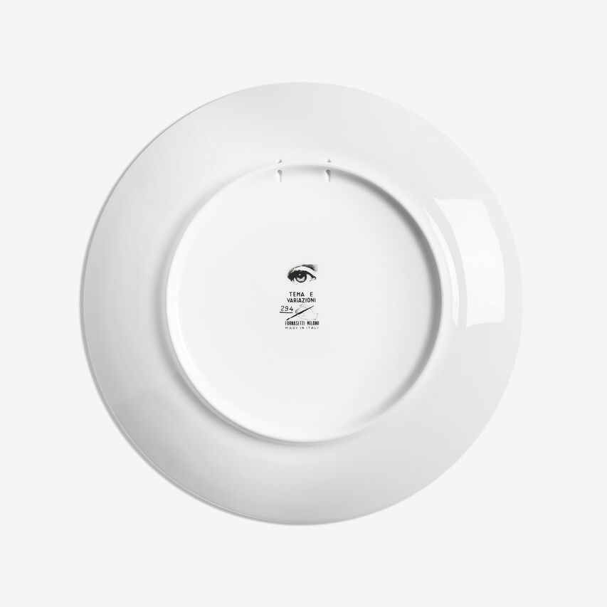 FORNASETTI Wall plate Tema e Variazioni n.294 White/Black PTV294XFOR21BIA