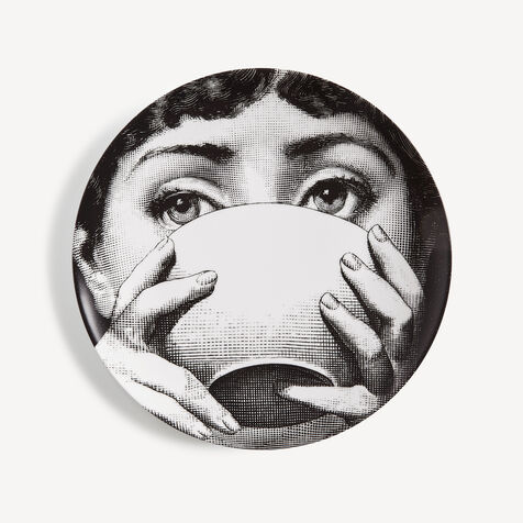 FORNASETTI Wall plate Tema e Variazioni n.191 White/Black PTV191XFOR21BIA