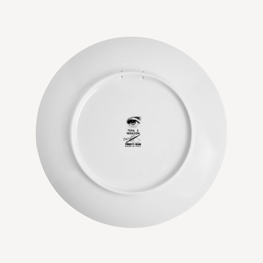 FORNASETTI Wall Plate Tema e Variazioni n.247 White/Black PTV247XFOR23BIA