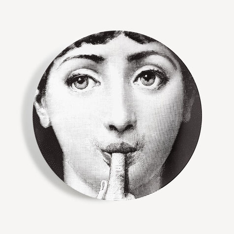 FORNASETTI Wall plate Tema e Variazioni n.178 White/Black PTV178XFOR21BIA
