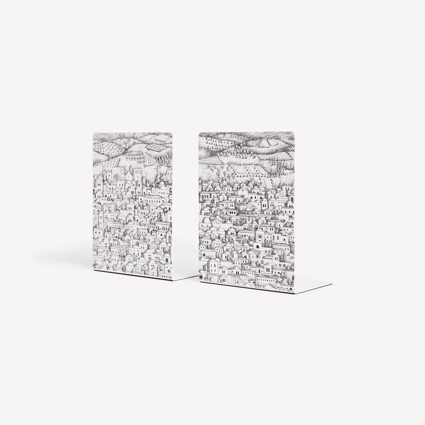 FORNASETTI Bookends Gerusalemme White/Black C17X112FOR21BIA