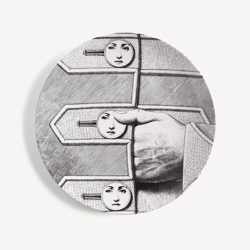 FORNASETTI Wall plate Tema e Variazioni n.194 White/Black PTV194XFOR21BIA