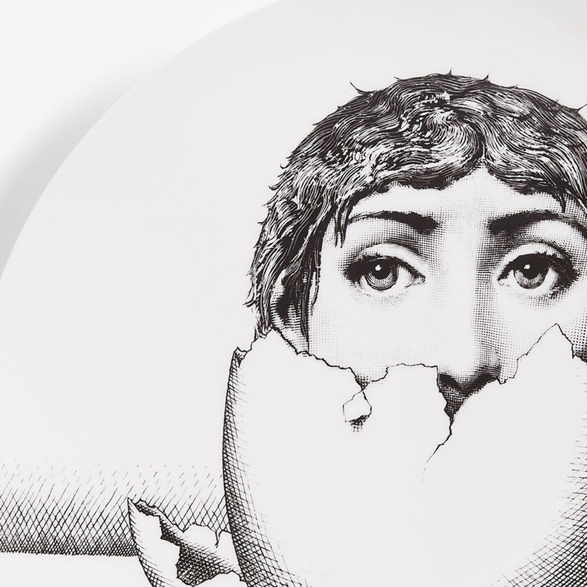 FORNASETTI Wall plate Tema e Variazioni n.258 White/Black PTV258XFOR21BIA