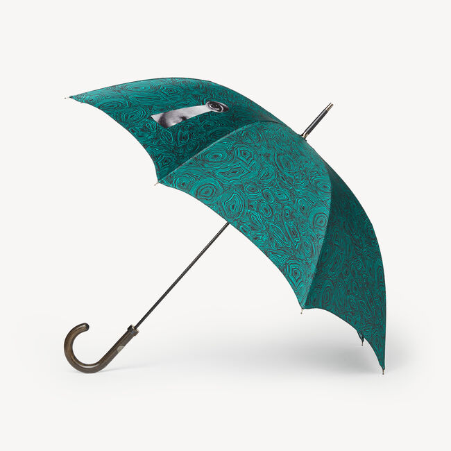 Fornasetti Classic Umbrella Serratura Su Malachite In Green