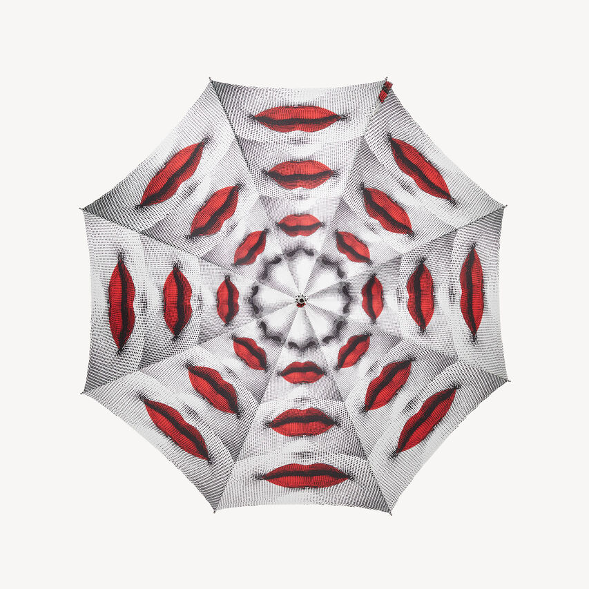 FORNASETTI Classic Umbrella Bocche White/Black/Red OM132CLFOR23BIA