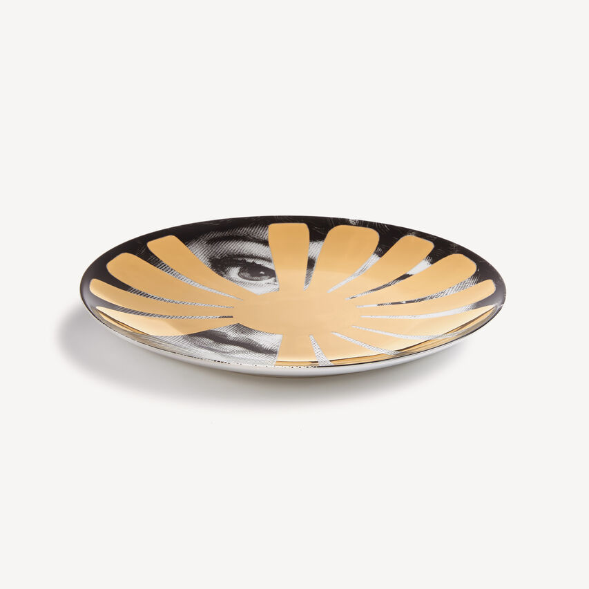 FORNASETTI Wall plate Tema e Variazioni n.37 White/Black/Gold PTVZ037FOR21ORO