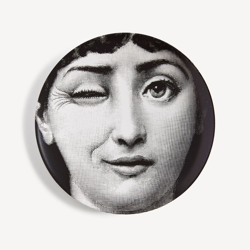 FORNASETTI Wall plate Tema e Variazioni n.130 White/Black PTV130XFOR20BIA