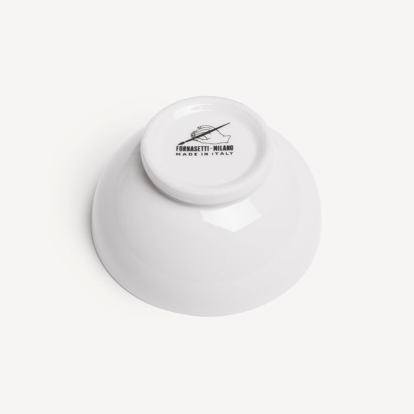 FORNASETTI Set 6 appetizer bowls Cocktalia White/Black P51X010FOR21BIA