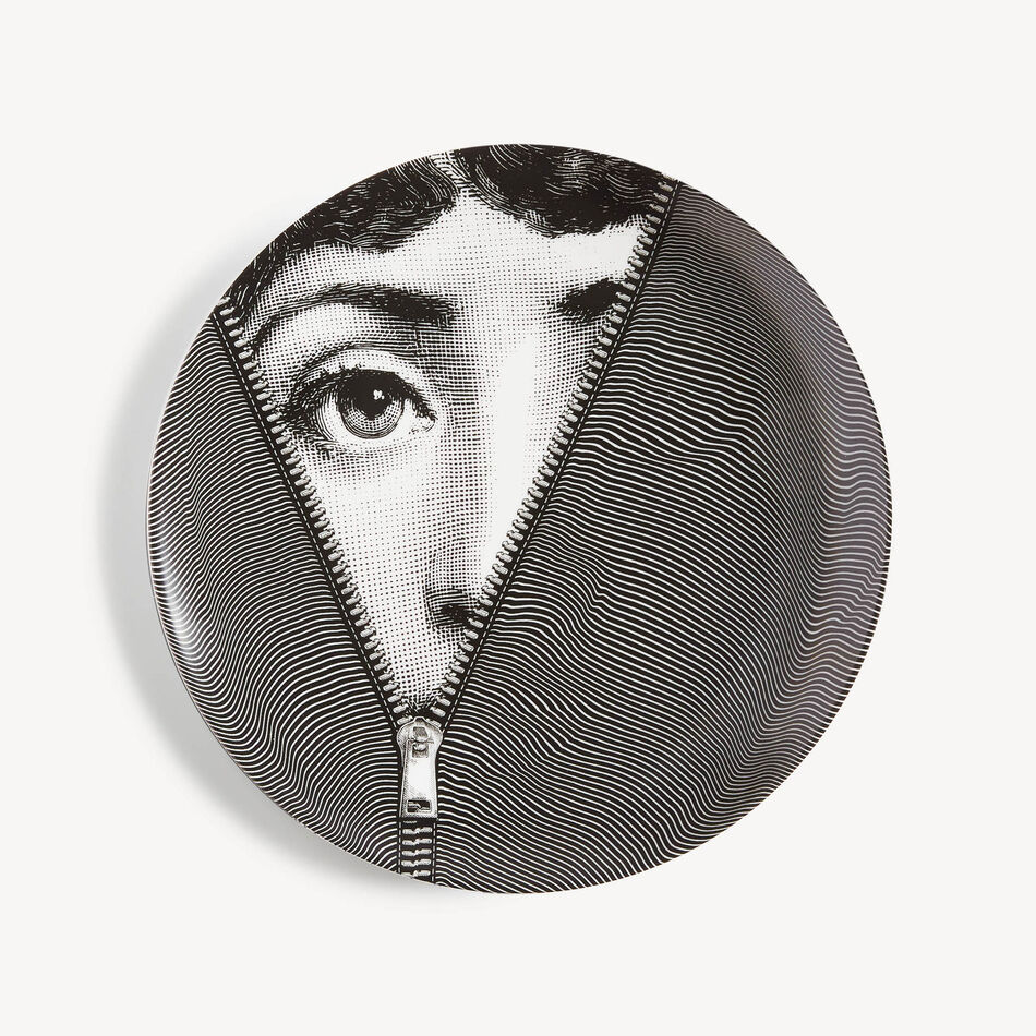 FORNASETTI Wall plate Tema e Variazioni n.401 White/Black PTV401XFOR21BIA