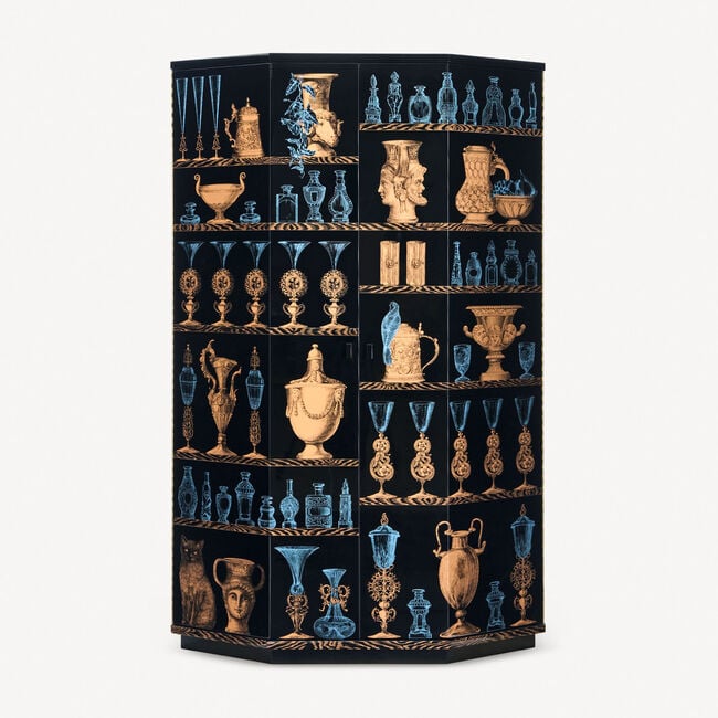 Shop Fornasetti Polyhedric Curved Bar Cabinet Vasi In Multicolour
