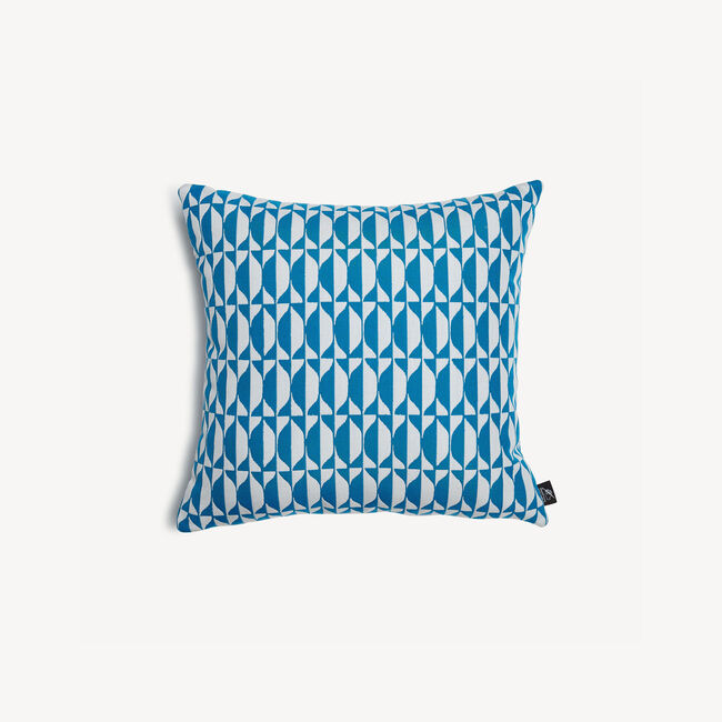 Fornasetti Outdoor Cushion Losanghe In Turquoise/white
