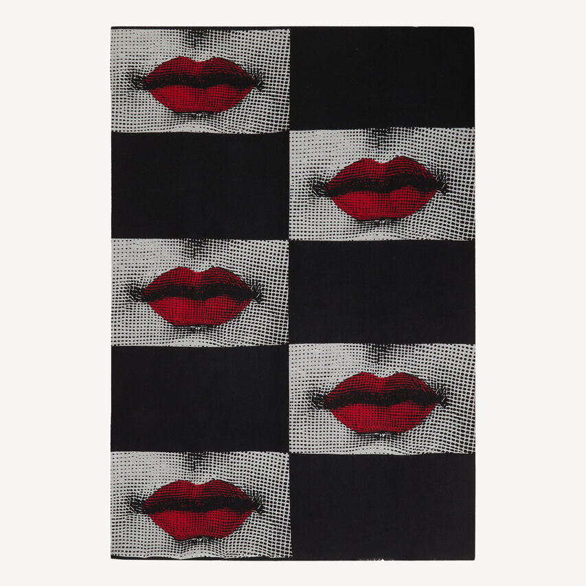 FORNASETTI Plaid Kiss White/Black/Red PLDY007FOR24ROS