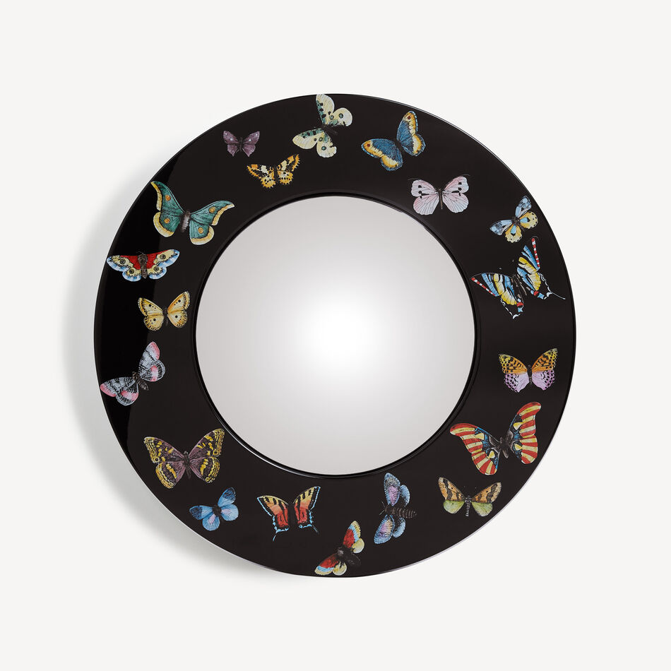 FORNASETTI Frame with convex mirror Farfalle Multicolour C39Y410FOR21NER