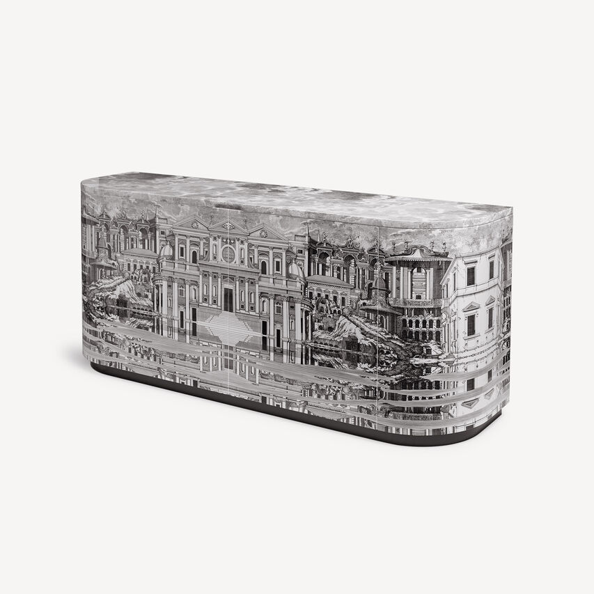 FORNASETTI Buffet Città che si rispecchia White/Black M58X001FOR21BIA