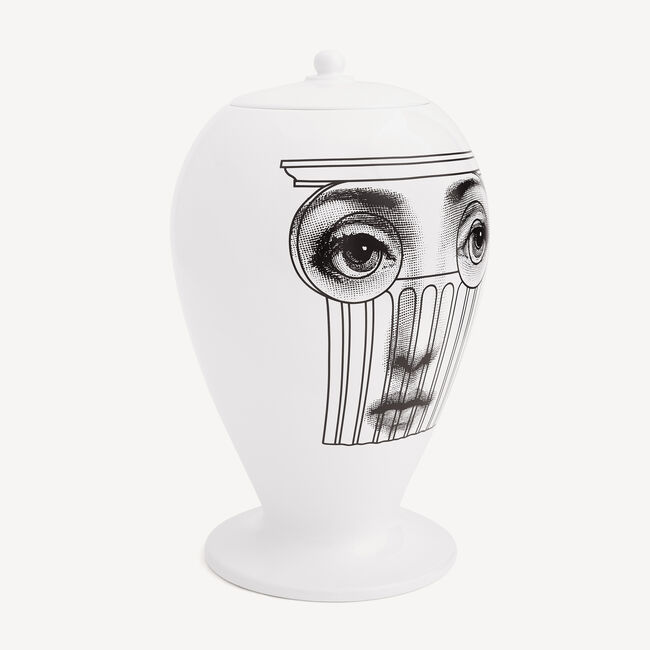Shop Fornasetti Vase Capitello In White/black