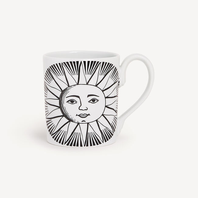 Shop Fornasetti Mug Sole In White/black